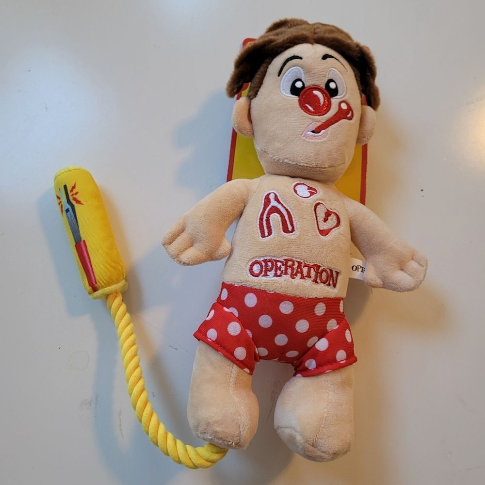NEW OPERATION Plush DOG TugToy with Red Polka Dot Shorts SURGERY NWT